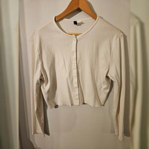 H&M Cropped Raw Hem Cardigan